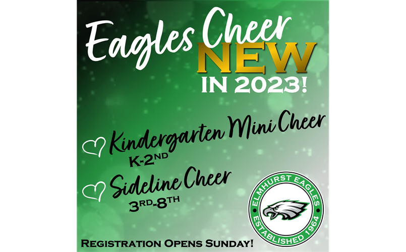 NEW in 2023! Mini cheer for kindergarten AND sideline-only cheer for 3rd-8th!