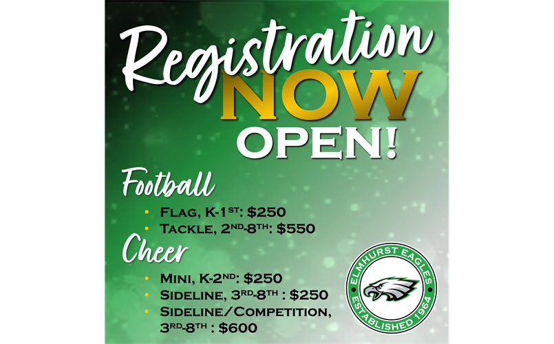 Football & Cheer Registration Now Open!