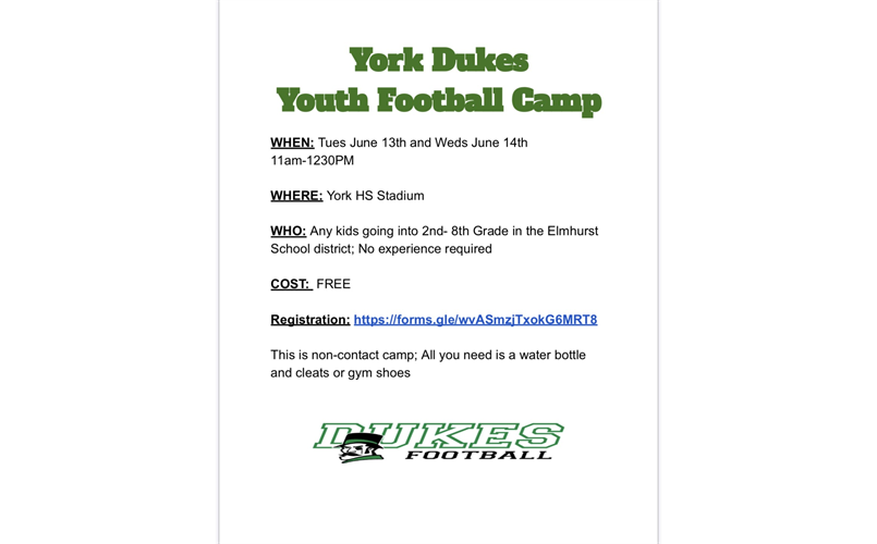 York Football Camp June 13th & June 14th