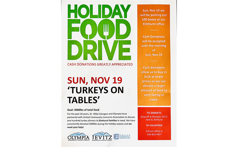 Turkeys On Tables Food Drive!